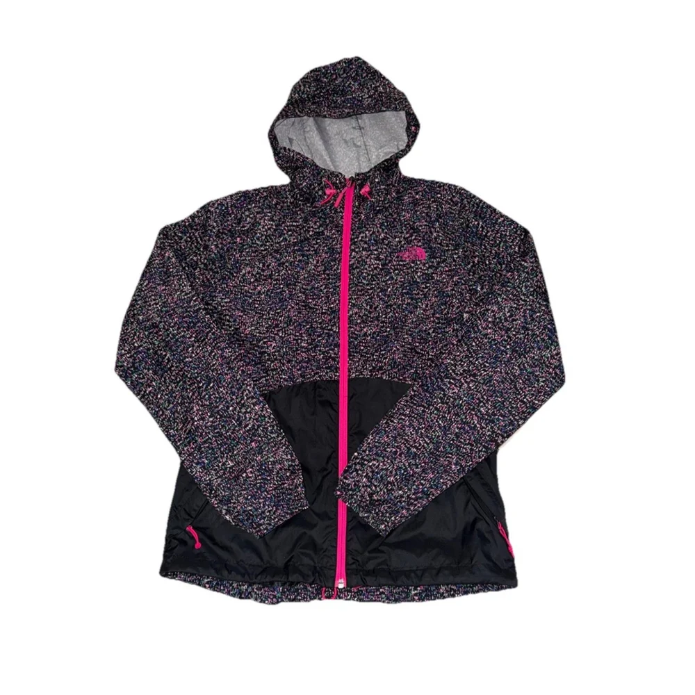 The North Face Womens Raincoat Black Pink Full Zip Logo M